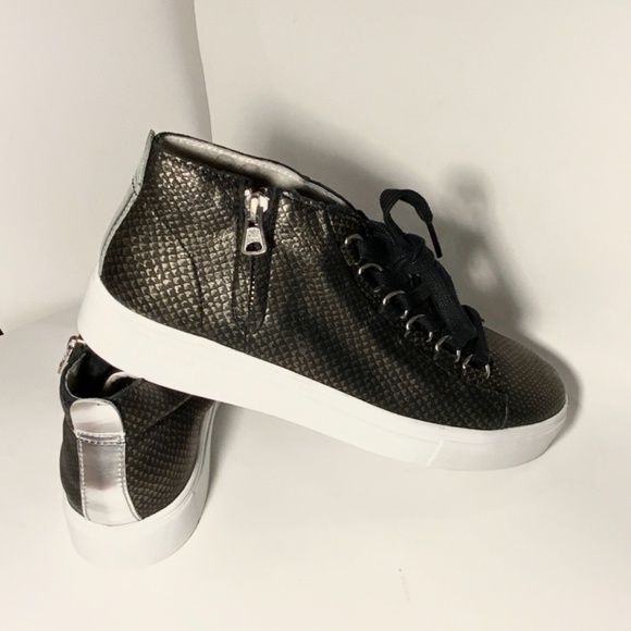 BLACKSTONE NL28 Leather Black Snake Midi Sneakers - Picture 5 of 10